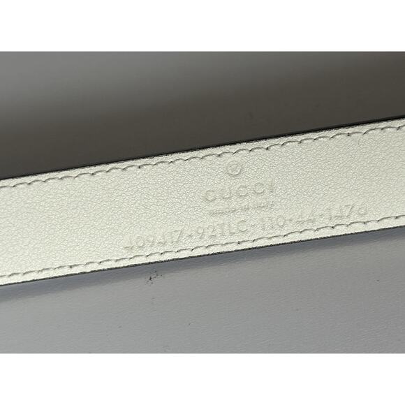 Gucci Women’s Leather GG Thin Width Belt Beige/Brown 110/44 409417 NWT - Picture 10 of 13